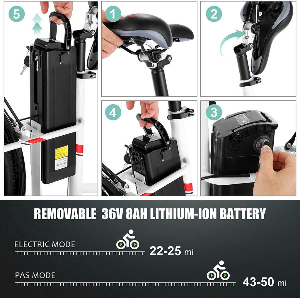 VIVI Electric Bike 350W Adult Electric Bicycle 26" Electric Cruiser Bike/Electric City Bike with Removable 8Ah Lithium-Ion Battery,  7 Speed