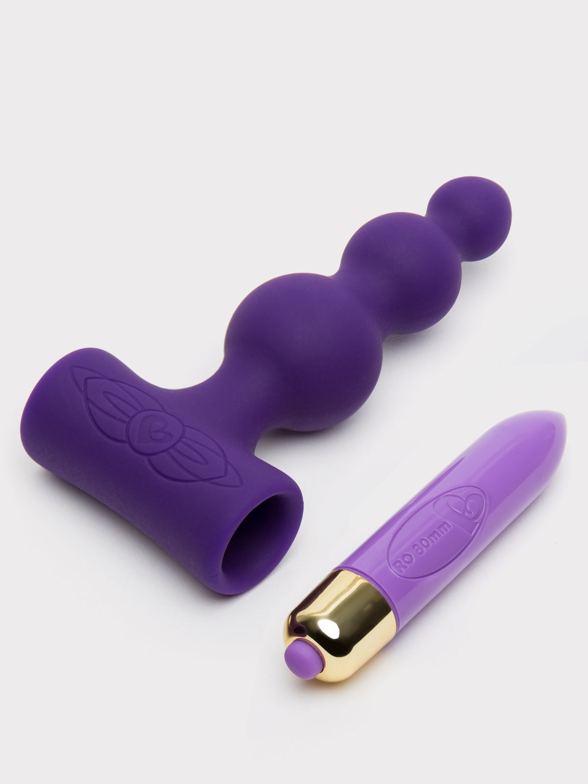 Rocks Off Petite Sensations Bubbles 7 Function Vibrating Anal Beads, Purple