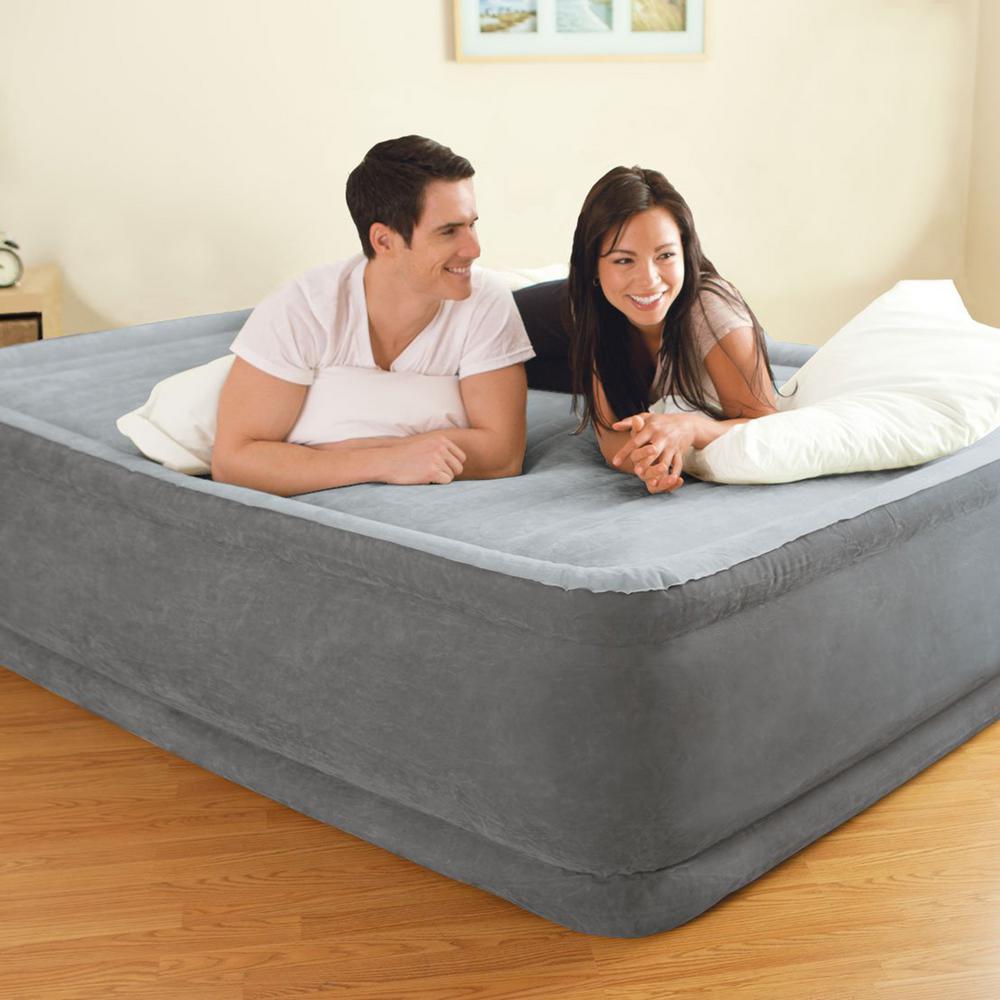 Queen Comfort Plush Airbed + Pillow Rest Twin Airbed with -In Pump