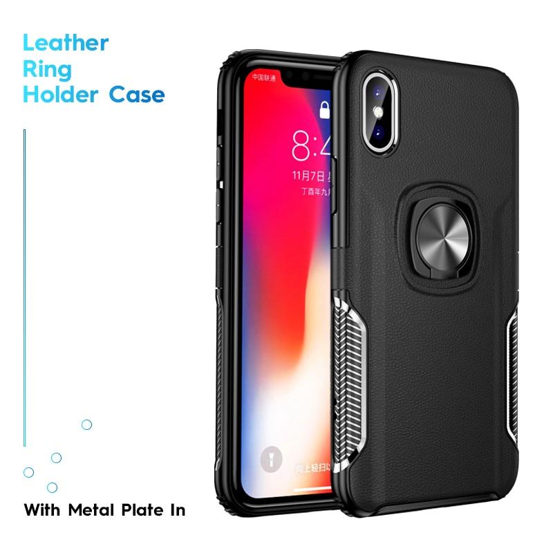 Phone Case - Metal Ring Shockproof Holder Phone Case for iPhone X XR XS MAX
