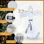 59 in. White Pre-Lit Angel Christmas Decoration Artificial Christmas Decor with 100 LED Lights