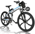 Angotrade 26 inch Folding Electric Bike Mountain E-Bike 21 Speed 36V 8A Lithium Battery Electric Bicycle for Adult Teen
