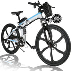 Angotrade 26 inch Folding Electric Bike Mountain E-Bike 21 Speed 36V 8A Lithium Battery Electric Bicycle for Adult Teen