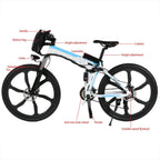 Angotrade 26 inch Folding Electric Bike Mountain E-Bike 21 Speed 36V 8A Lithium Battery Electric Bicycle for Adult Teen