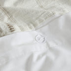 Gracie Mills Clean Spaces Hollis Oversized Organic Cotton Duvet, Yarn Dyed Farmhouse Comforter Cover Bedding Set, Matching Shams, King/Cal King(106"x94"), Taupe/Ivory 3 Piece - LCN12-0112