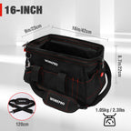 16-inch Close Top Wide Mouth Tool StoraBag with Water Proof Rubber Base, W081022A, 16"