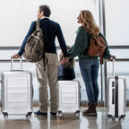 Luggage 3 Piece Set Carry on Suitcase PC+ABS Spinner Built-in TSA Lock, Silver, (20/24/28)