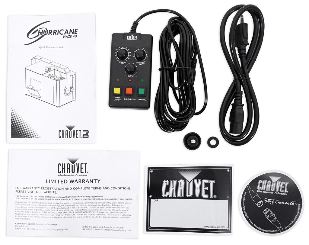 Chauvet Hurricane Haze 4D DMX Haze Machine Hazer+Remote+48" Black Light Strip