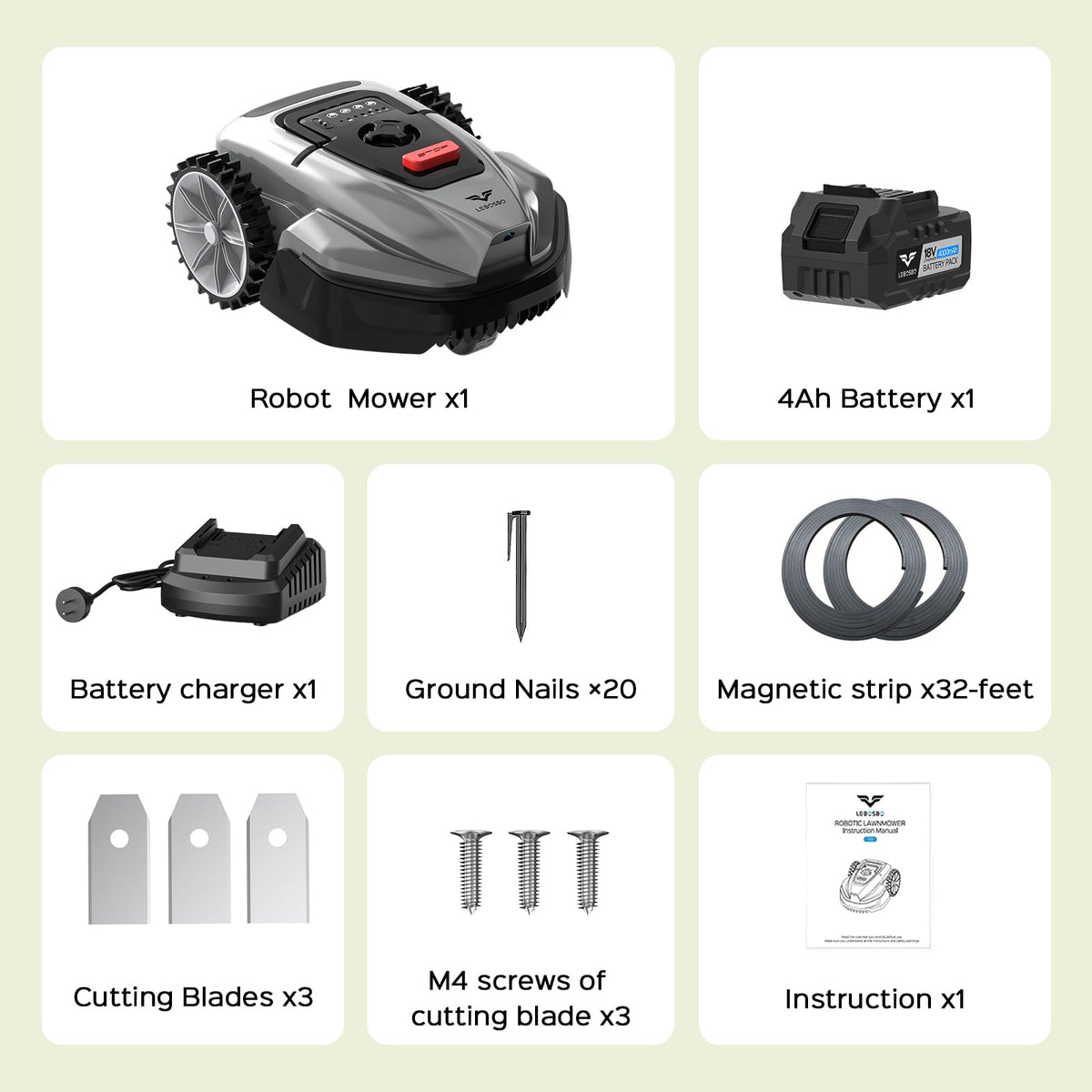 2026  V3 Robotic Lawn Mower, AI Vision Recognition Robot Lawn Mower with APP Control, Low-Noise Operation, Adjustable Cutting Height, No-Go Zones, for Small Lawns Up to 1600 Sq.Ft.