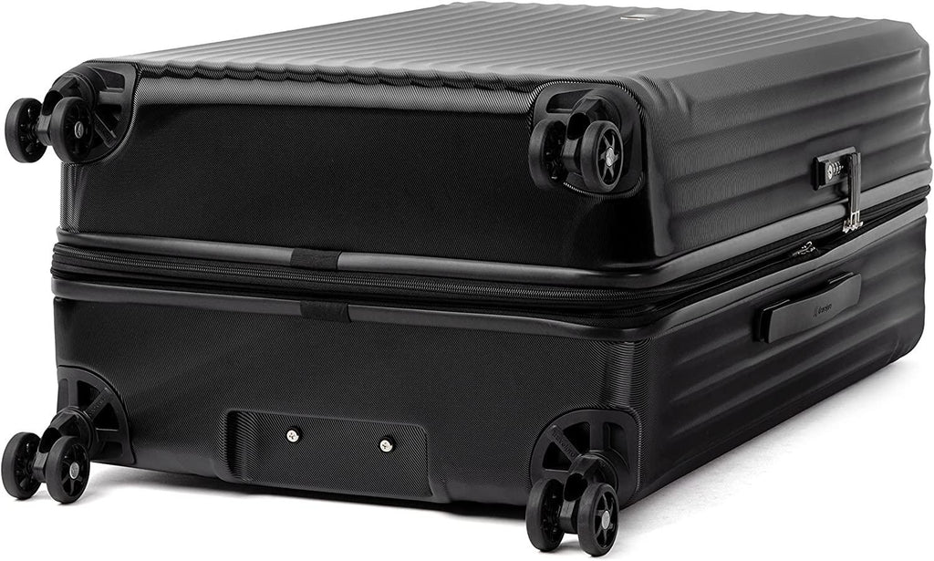 Maxlite Air Hardside Expandable Luggage, 8 Spinner Wheels, Lightweight Hard Shell Polycarbonate, Black, Checked-Large 29-Inch