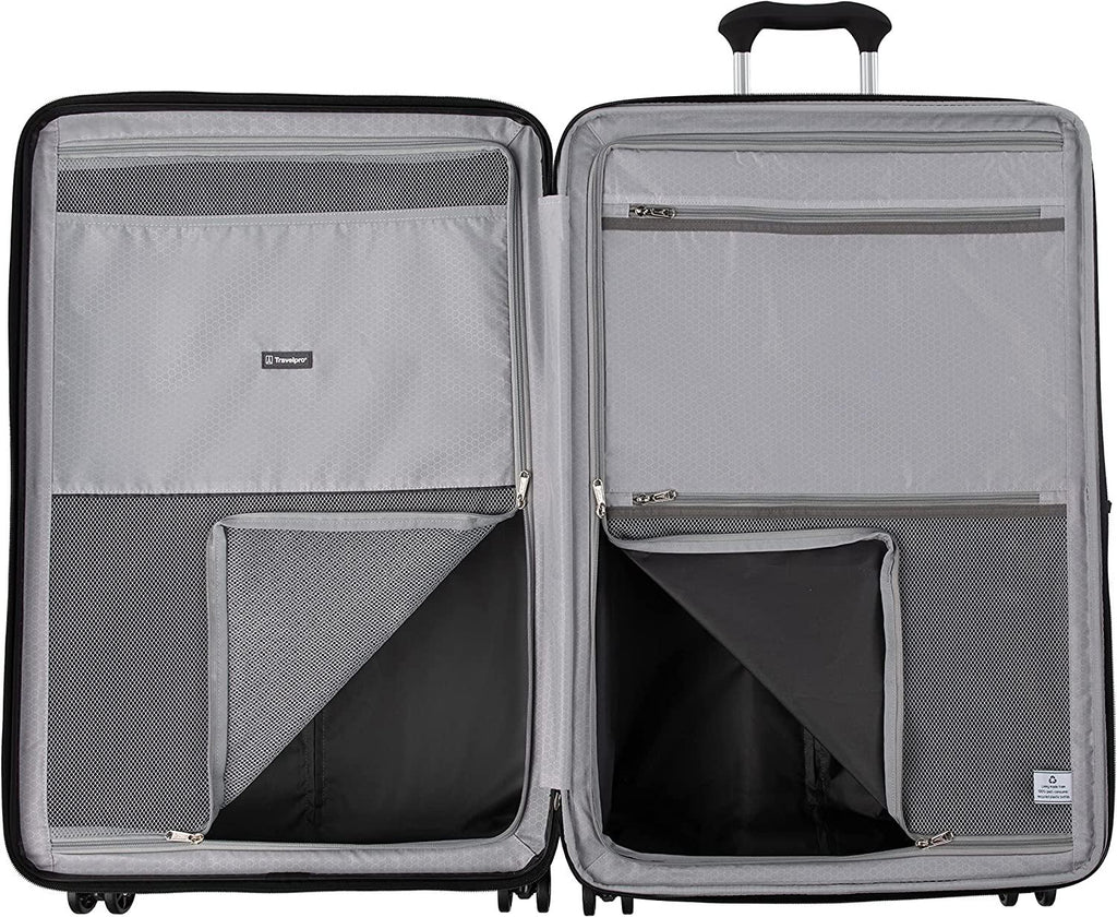 Maxlite Air Hardside Expandable Luggage, 8 Spinner Wheels, Lightweight Hard Shell Polycarbonate, Black, Checked-Large 29-Inch