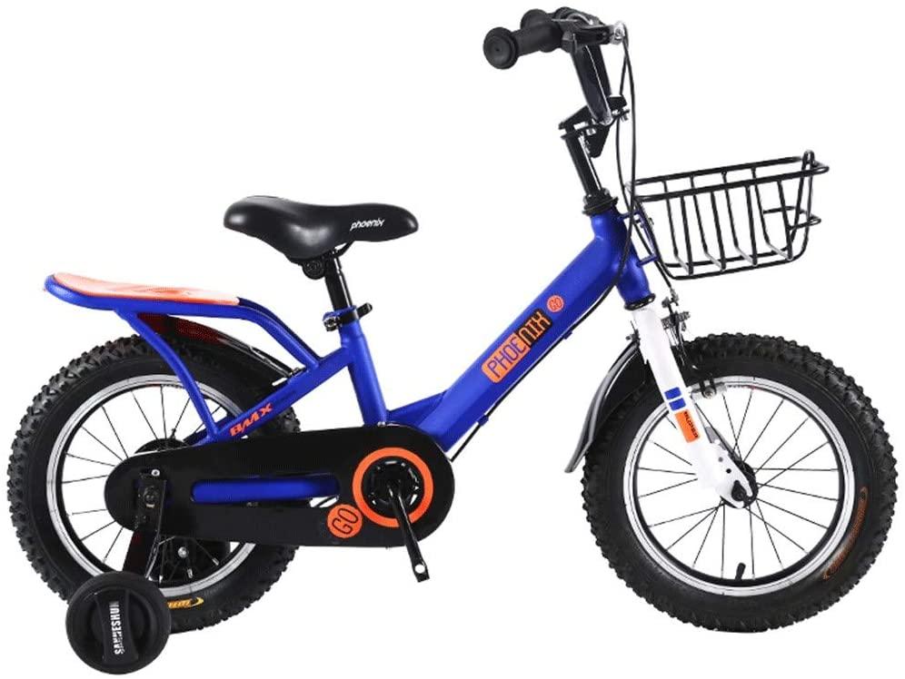 JLFSDB Kids Bike BMX Bike for Kids Boys Girls Bicycle 16inch Children Bicycle Boy’S Girl’S Carbon Steel Bike with Training Wheels for 3-5 Years Old (Color : Blue)