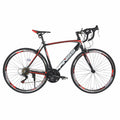 Piscis 700 C Wheels Road Bike, 21 Speed Drivetrain and Urban City Commuter Bicycle for Men and Women, Aluminum Alloy Frame, Disc Brake, Black and Red