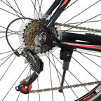 Piscis 700 C Wheels Road Bike, 21 Speed Drivetrain and Urban City Commuter Bicycle for Men and Women, Aluminum Alloy Frame, Disc Brake, Black and Red