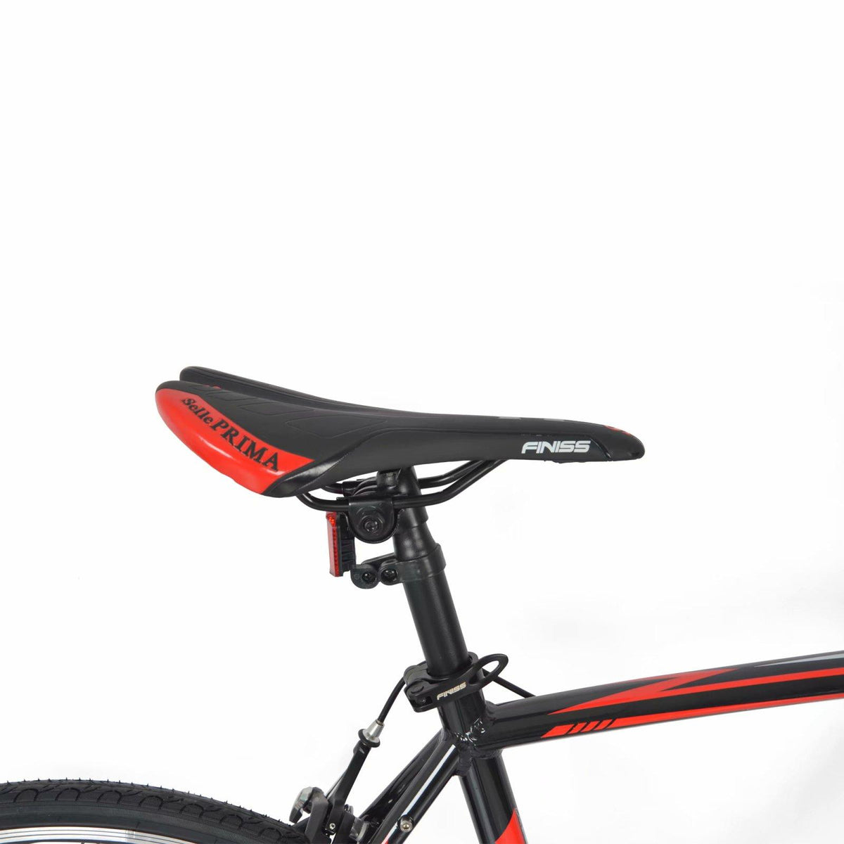 Piscis 700 C Wheels Road Bike, 21 Speed Drivetrain and Urban City Commuter Bicycle for Men and Women, Aluminum Alloy Frame, Disc Brake, Black and Red
