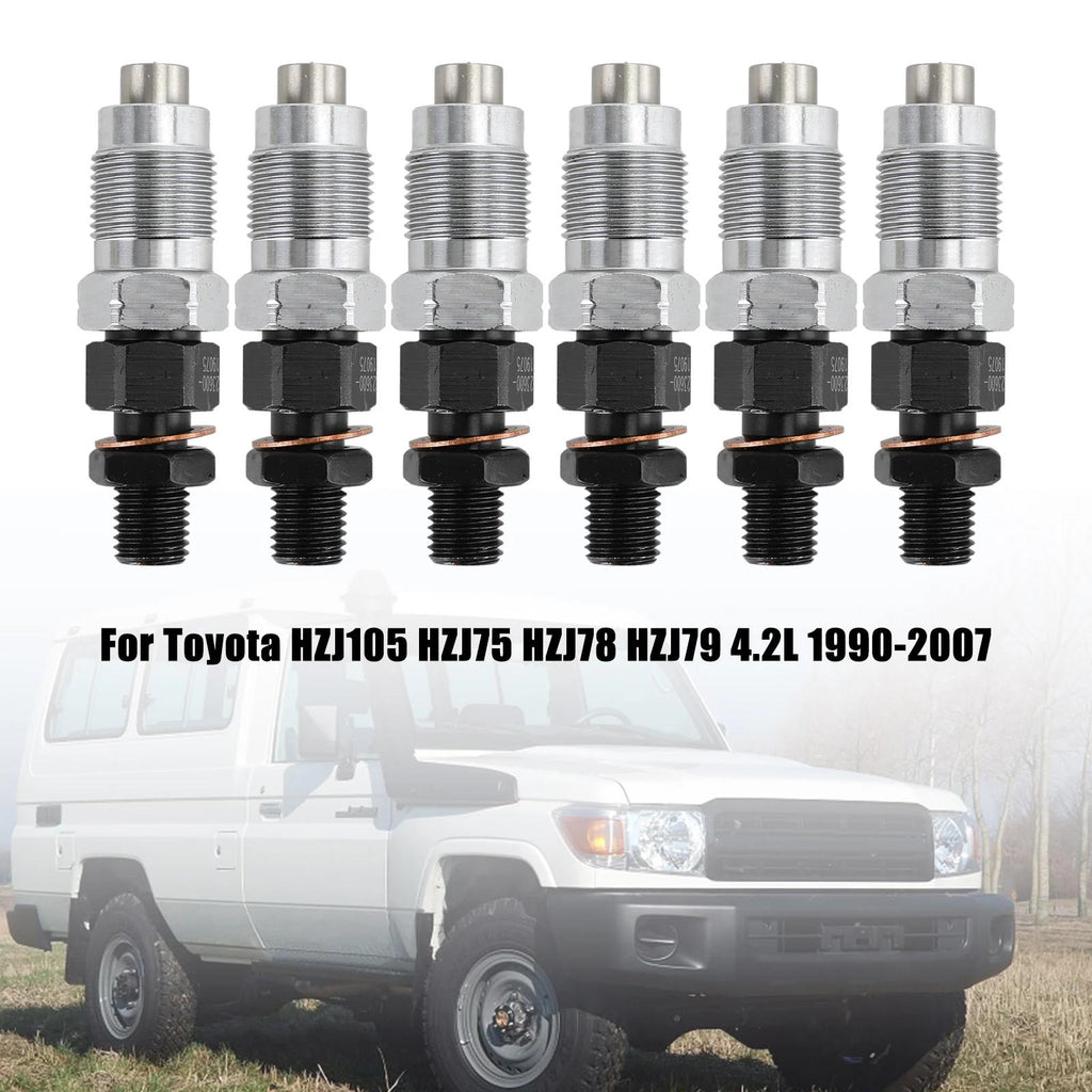 6PCS Fuel Injectors 23600-19075 Fit Toyota HZJ105 HZJ75 HZJ78 HZJ79 1990-2007 Generic