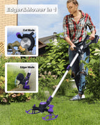 Weed Wacker Cordless,  Weed Eater Battery Powered with Nylon/Steel/Saw Blade, 20V Weed Trimmer/Edger/Cutter (One 2.5Ah Battery)