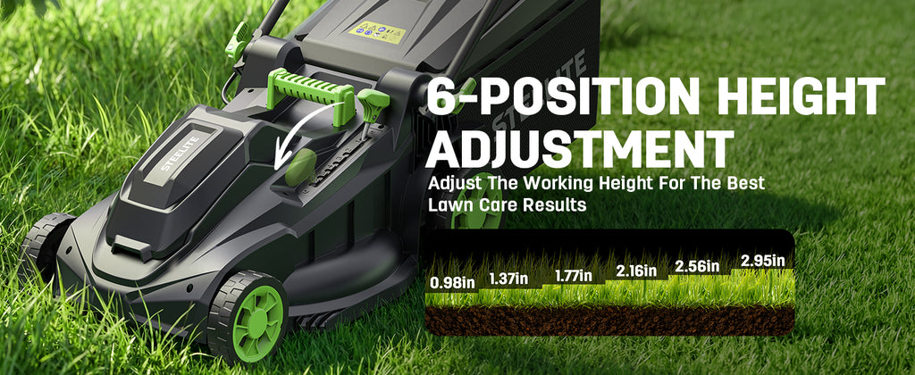 40V 17 Inch Brushless Electric Lawn Mower, Adjustable Cutting Heights Cordless Lawn Mower, 2-in-1 Bagging Mulching Lawn Care Tool, Powered by 2 Rechargeable 4.0Ah Batteries with Charger,Green