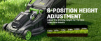 40V 17 Inch Electric Lawn Mower Cordless, Brushless Motor, 6-Position Height Adjustment, 2-in-1 Bagging &amp; Mulching, Includes 2 x 4.0Ah Batteries and Battery Charger