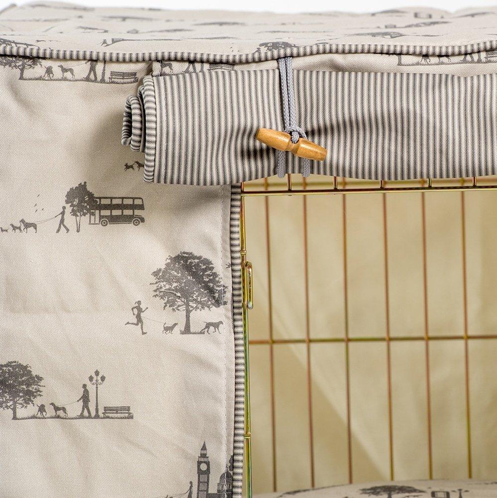 Lords &amp; Labradors Hyde Park Crate Cover Set with Ellie-Bo Crate (Includes a Dog Crate, Crate Cover and Cushion)