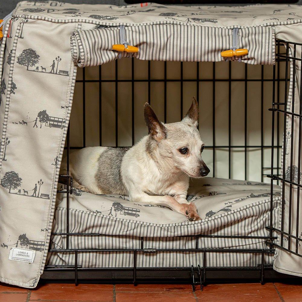 Lords &amp; Labradors Hyde Park Crate Cover Set with Ellie-Bo Crate (Includes a Dog Crate, Crate Cover and Cushion)