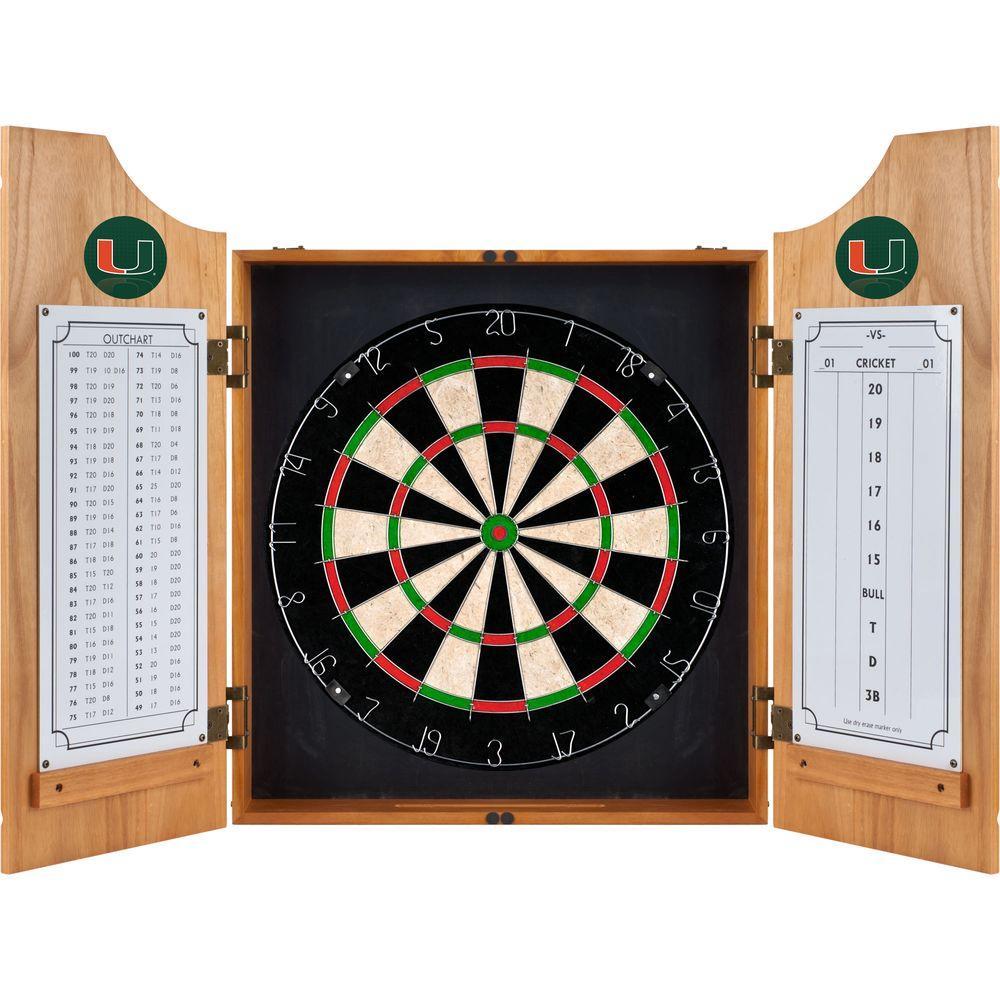 University of Miami Reflection 20.5 in. Wood Dart Cabinet Set