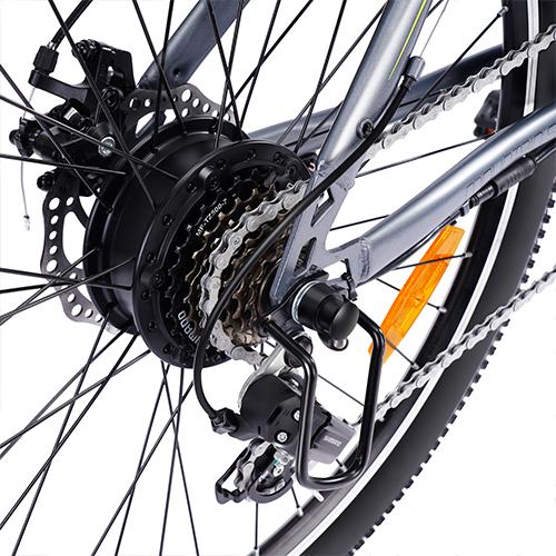 Heybike Race Electric Bike Light Weight 26" Commuter Electric Mountain Bike with 40 Miles Long Range, 350W Brushless Motor,  7-Speed and Front Fork Suspension, Urban Electric Bicycle for Adults