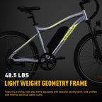 Heybike Race Electric Bike Light Weight 26" Commuter Electric Mountain Bike with 40 Miles Long Range, 350W Brushless Motor,  7-Speed and Front Fork Suspension, Urban Electric Bicycle for Adults