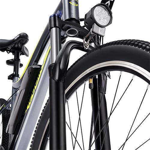 Heybike Race Electric Bike Light Weight 26" Commuter Electric Mountain Bike with 40 Miles Long Range, 350W Brushless Motor,  7-Speed and Front Fork Suspension, Urban Electric Bicycle for Adults