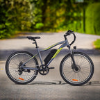 Heybike Race Electric Bike Light Weight 26" Commuter Electric Mountain Bike with 40 Miles Long Range, 350W Brushless Motor,  7-Speed and Front Fork Suspension, Urban Electric Bicycle for Adults