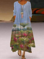 Variety Of Multi-Color Printing Irregular Dress
