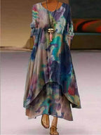 Variety Of Multi-Color Printing Irregular Dress