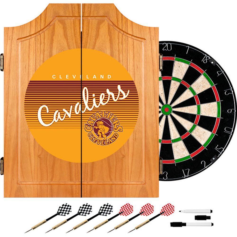 20.5 in. Cleveland Cavaliers Hardwood Classics NBA Wood Dart Cabinet Set