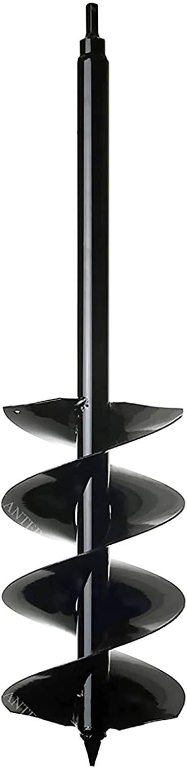 power planter auger drill bit extension (7" x 28") with 1/2" non-slip hex drive — garden auger for planting gallon potted plants and post holes — auger digging tool for dirt, clay, soil and sand