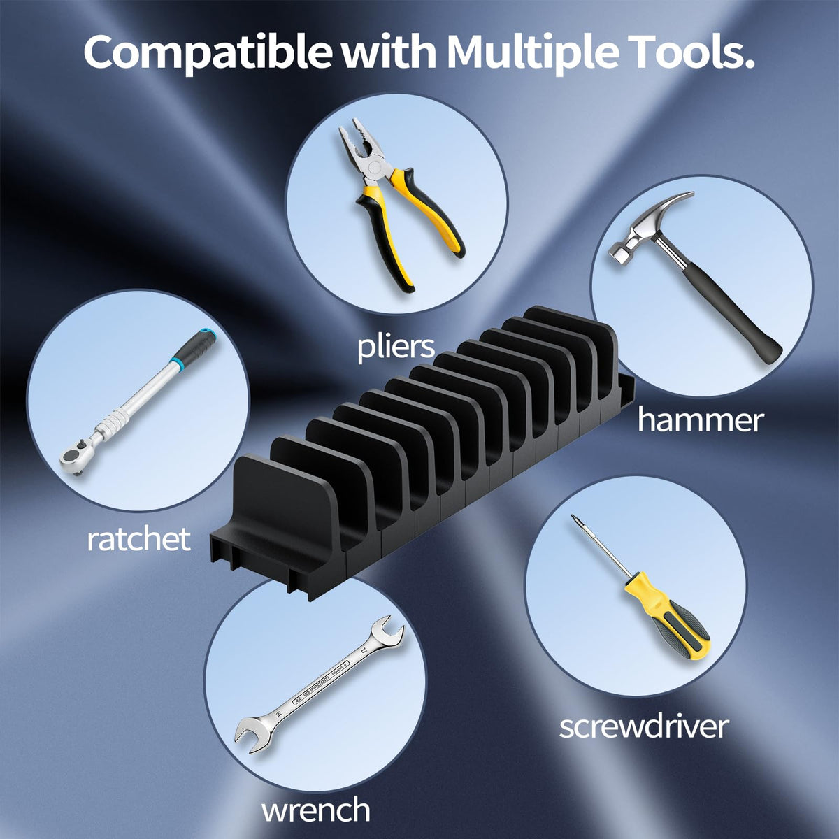 44 PCS Magnetic Plier Organizer for Toolbox & Tool Drawer, Modular Desgin Plier Holders, Modular Toolbox Organizer System for Professional and DIY Mechanics, Include 20 Big Slot, Black