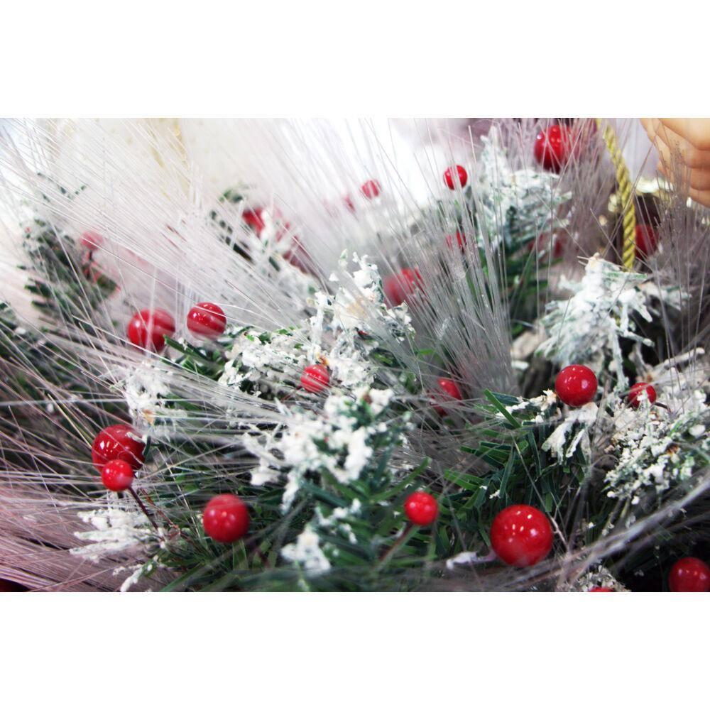28 in. Christmas Santa Claus in Sleigh with Teddy Bear, Toy Sack and Music