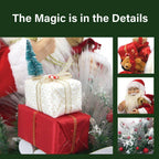 28 in. Christmas Santa Claus in Sleigh with Teddy Bear, Toy Sack and Music