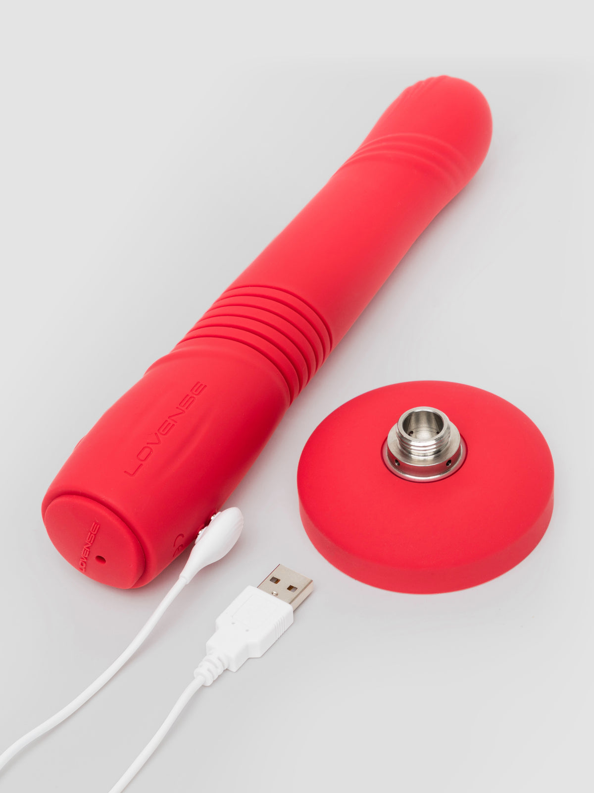 Lovense Gravity App Controlled Thrusting and Vibrating Dildo, Red