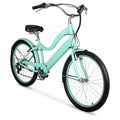 Hyper Bicycles E-Ride Electric Pedal Assist Woman's Cruiser Bike, 26" Wheels, Turquoise