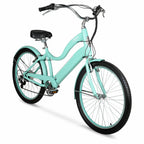 Hyper Bicycles E-Ride Electric Pedal Assist Woman's Cruiser Bike, 26" Wheels, Turquoise