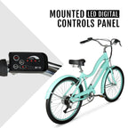 Hyper Bicycles E-Ride Electric Pedal Assist Woman's Cruiser Bike, 26" Wheels, Turquoise