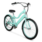 Hyper Bicycles E-Ride Electric Pedal Assist Woman's Cruiser Bike, 26" Wheels, Turquoise