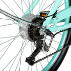 Hyper Bicycles E-Ride Electric Pedal Assist Woman's Cruiser Bike, 26" Wheels, Turquoise