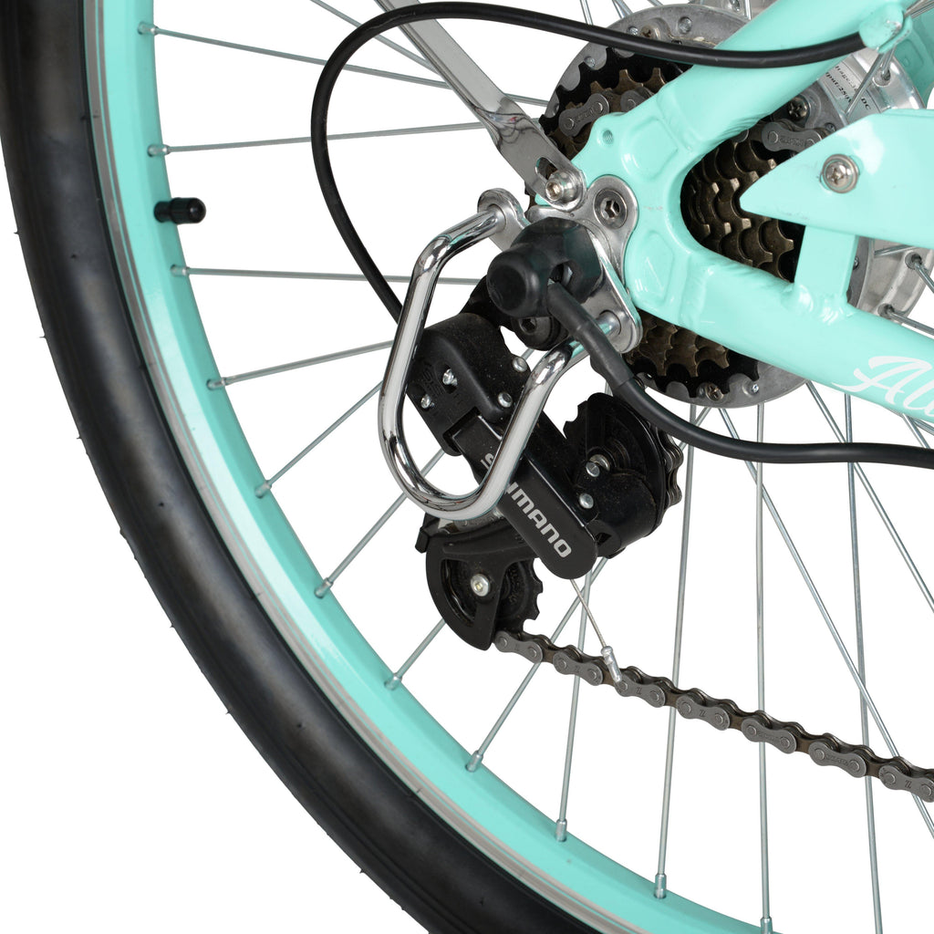 Hyper Bicycles E-Ride Electric Pedal Assist Woman's Cruiser Bike, 26" Wheels, Turquoise