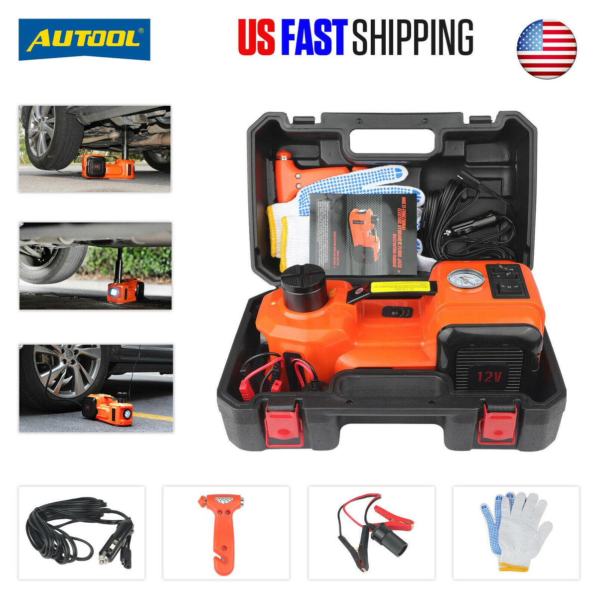 5 Ton Car Electric Hydraulic Floor Jack Car Jack Lift Truck SUV Tire Chan12V