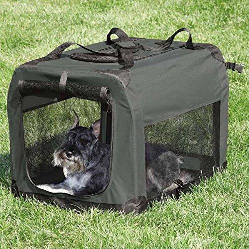 Guardian Gear SOFT SIDED Charcoal Collapsible Crates for Dogs Mesh Window Panels(X-Lar48"x31"x31")