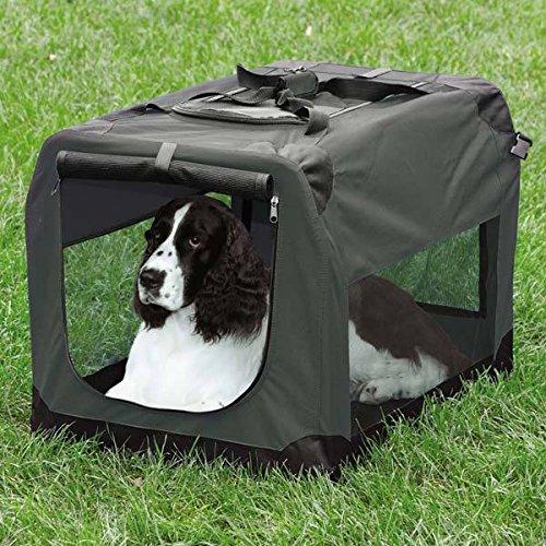 Guardian Gear SOFT SIDED Charcoal Collapsible Crates for Dogs Mesh Window Panels(X-Lar48"x31"x31")