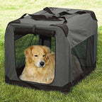 Guardian Gear SOFT SIDED Charcoal Collapsible Crates for Dogs Mesh Window Panels(X-Lar48"x31"x31")
