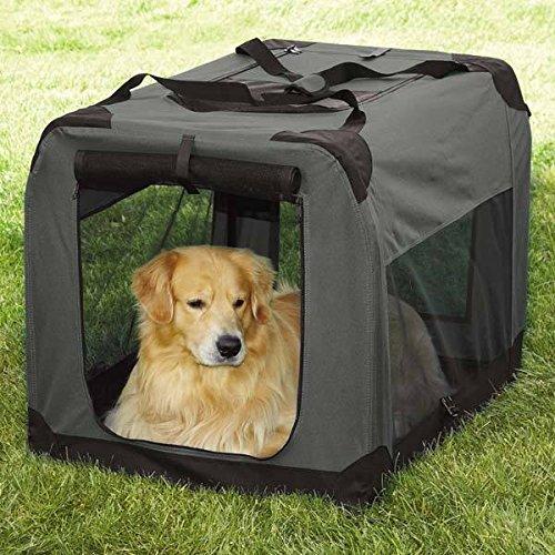 Guardian Gear SOFT SIDED Charcoal Collapsible Crates for Dogs Mesh Window Panels(X-Lar48"x31"x31")