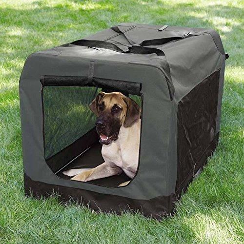 Guardian Gear SOFT SIDED Charcoal Collapsible Crates for Dogs Mesh Window Panels(X-Lar48"x31"x31")